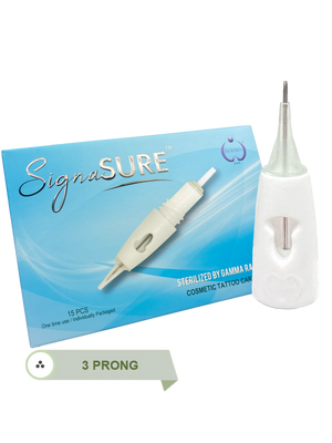 3 Prong Needle Round for Signasure Machine 15/Box, 0.30mm