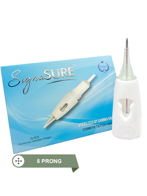 5 Prong Needle Round for Signasure Machine 15/Box, 0.35mm