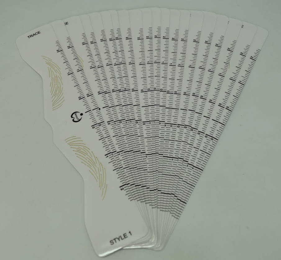 4 Disposable, Adhesive Trendy Style Brow Stencil Kit with Shape & Hair Stroke Cutouts (160 stencil total)