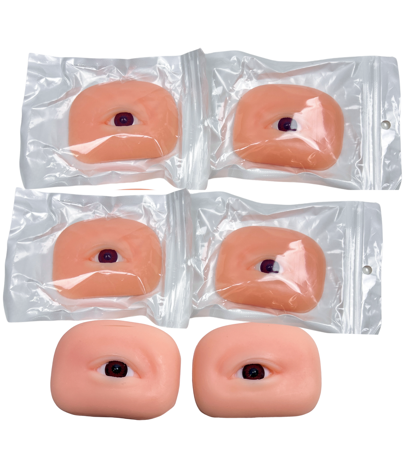 3D Realistic Fake Eyes Practice Skin for Eyebrows and Eyeliner - 3 Pairs