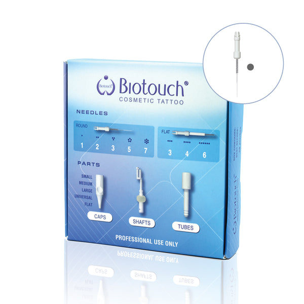Mosaic 1 prong round needles, 20/box, 0.40mm – Biotouch