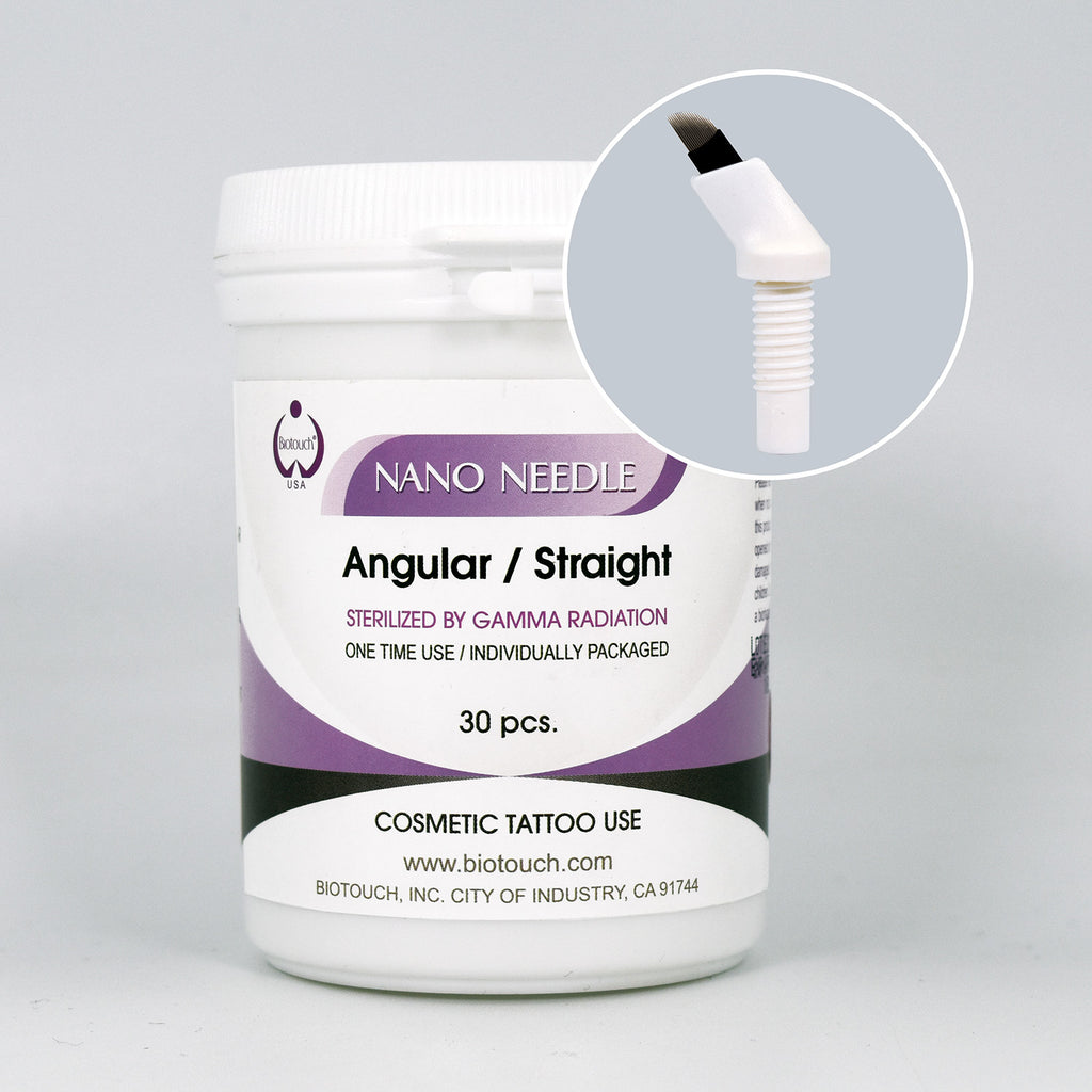 NANO Needle 18 Prong, Slanted, Black, Threaded, ANGULAR ARM, 30/Box, 0.18mm