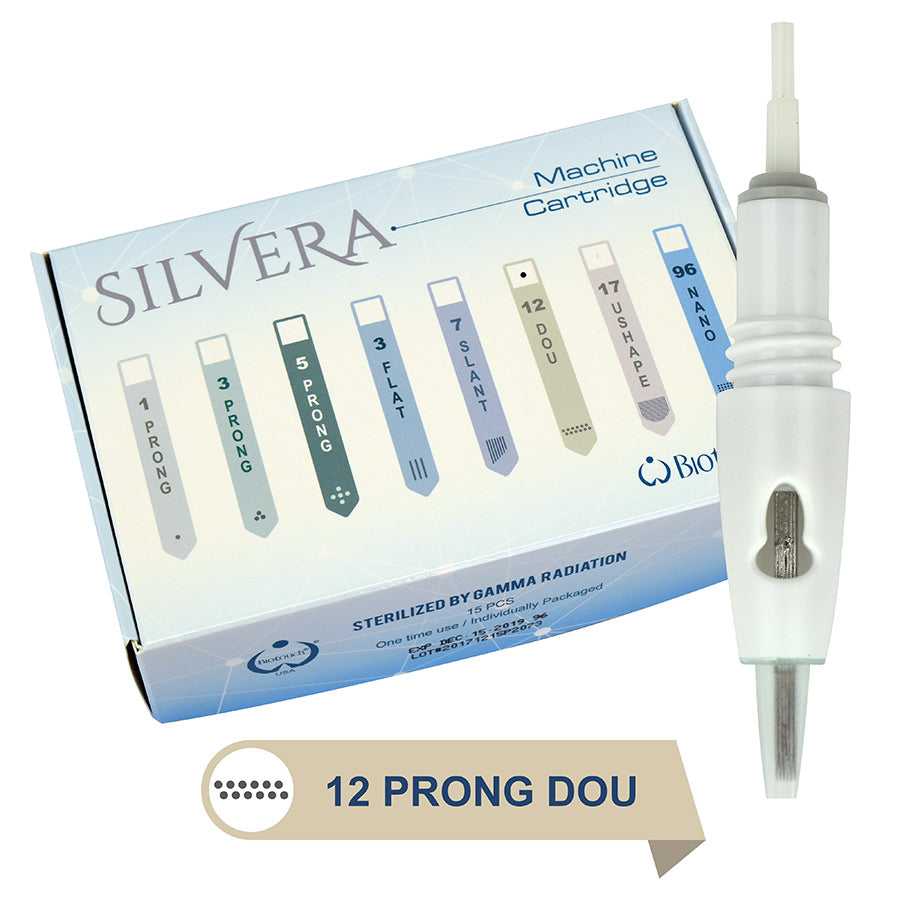 12 Prong, Flat, Double Needle for Silvera Machine, 15/Box, 0.3mm